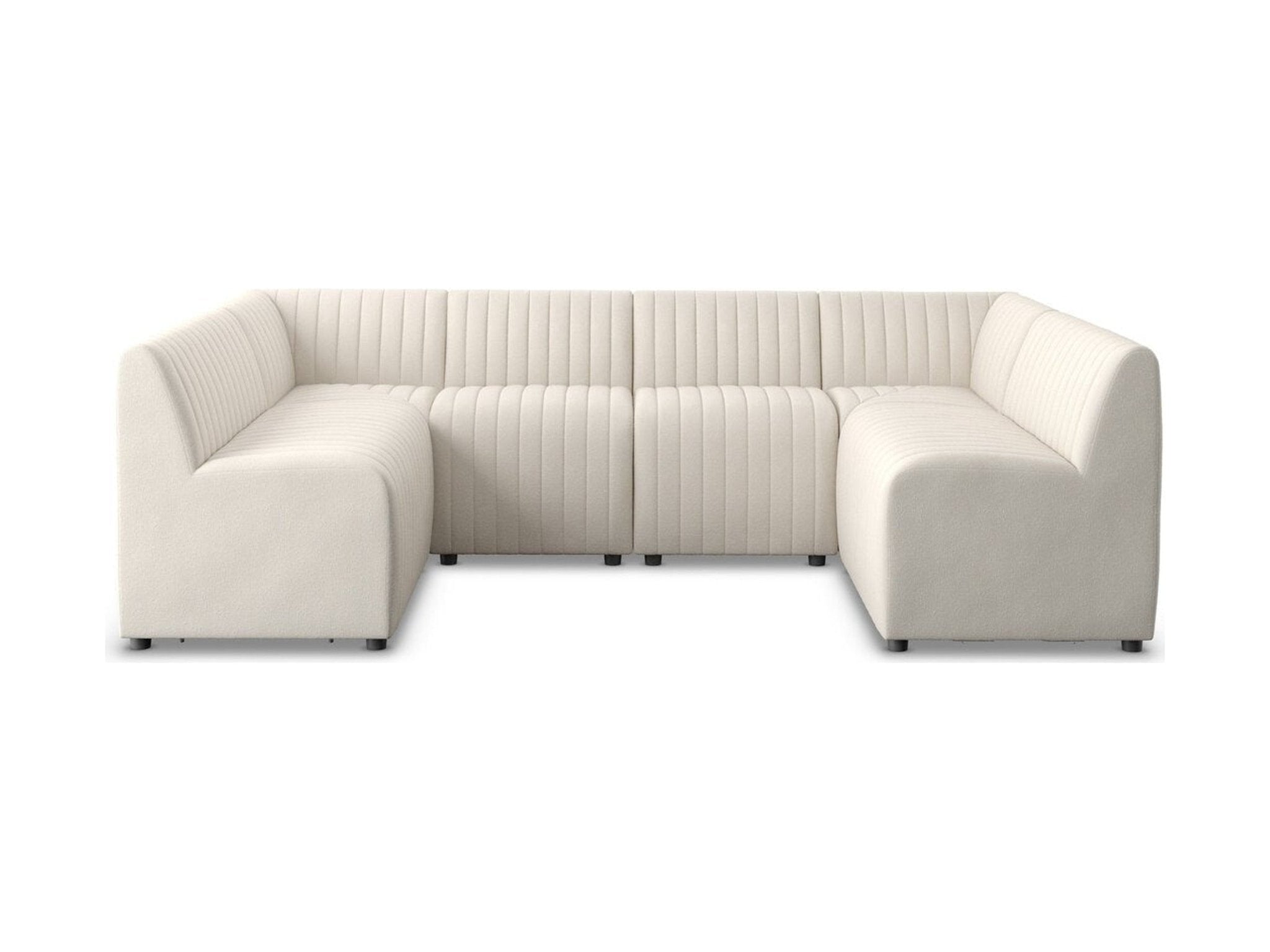 Augustine U-Shape Dining Banquette in Capri Oatmeal - Capri Oatmeal dining banquette - Whats New Furniture Portland OR