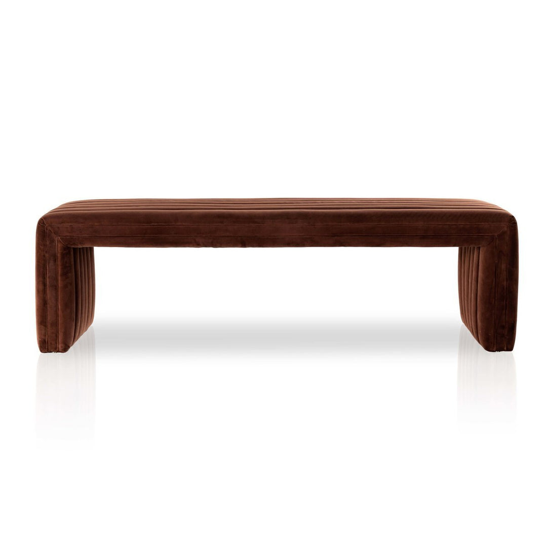 Augustine Bench in Surrey Auburn front studio view - Whats New Furniture Portland OR