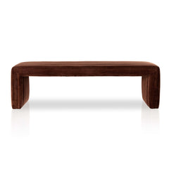 Augustine Bench in Surrey Auburn front studio view - Whats New Furniture Portland OR