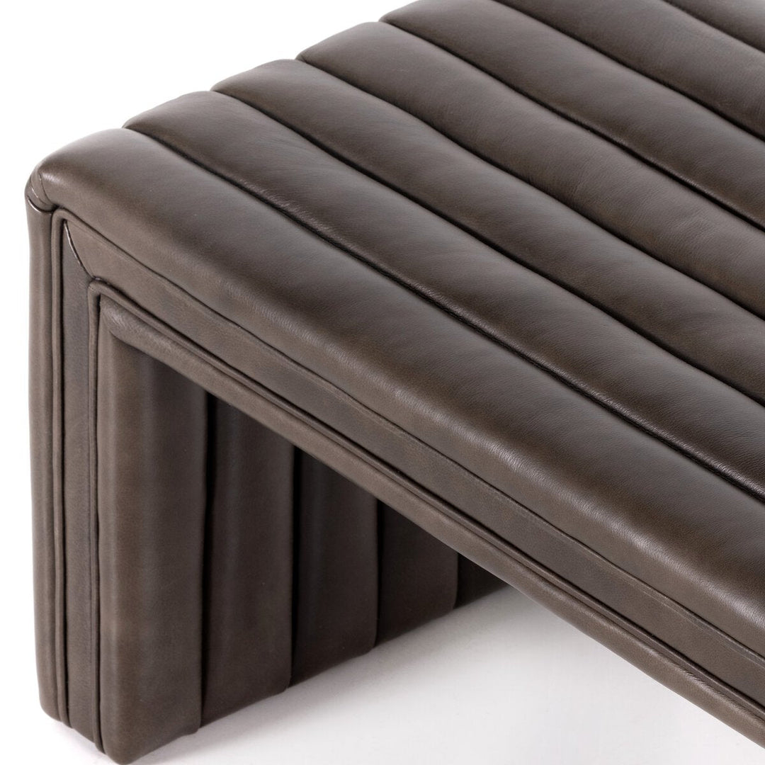Augustine Bench in Deacon Wolf detail view - Whats New Furniture Portland OR