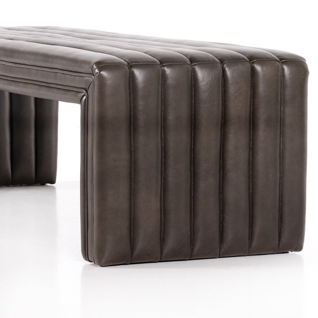 Augustine Bench in Deacon Wolf detail view - Whats New Furniture Portland OR