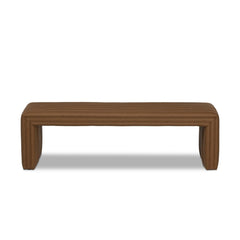 Augustine Bench in Maestro Cigar front studio view - Whats New Furniture Portland OR