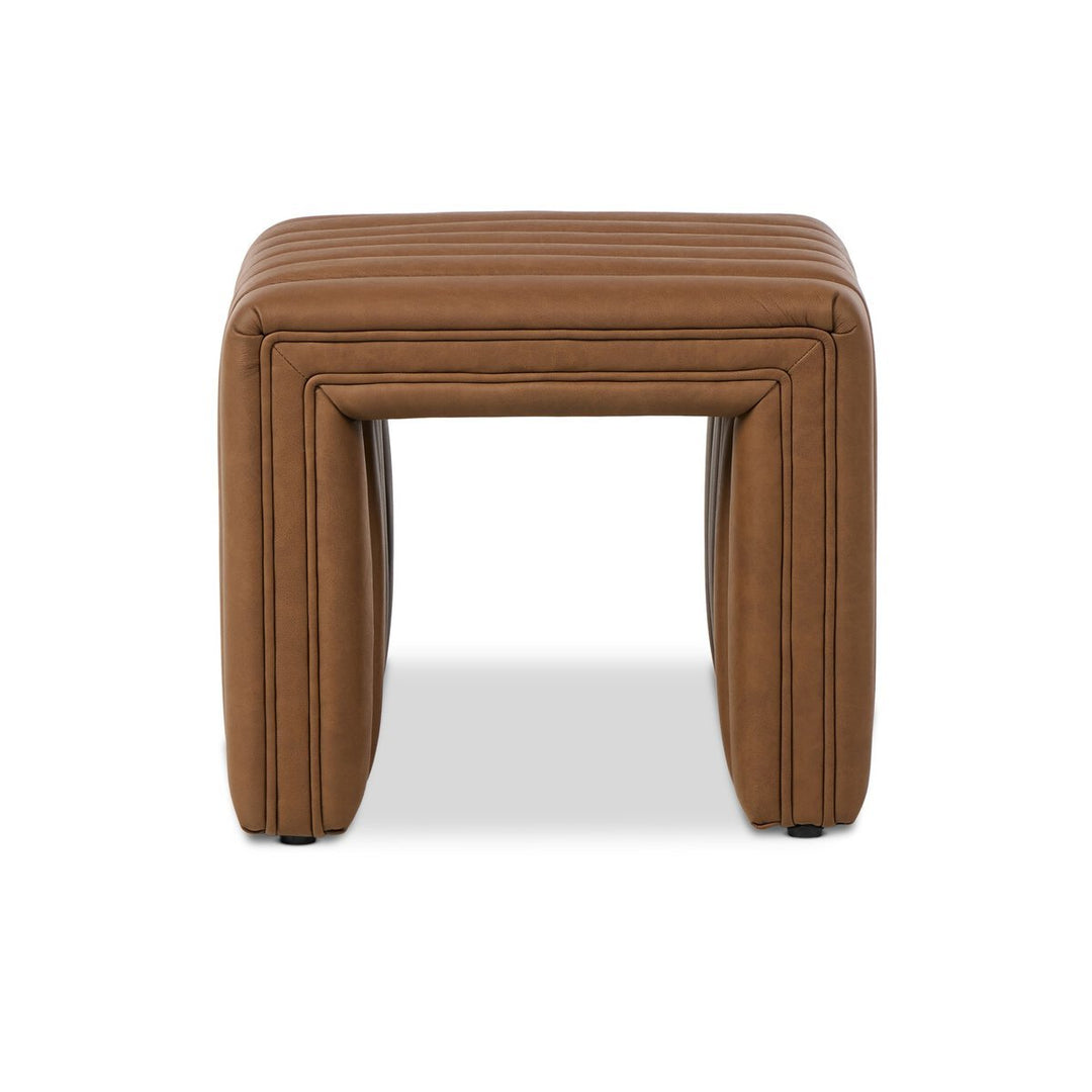 Augustine Ottoman in Maestro Cigar front studio view - Whats New Furniture Portland OR