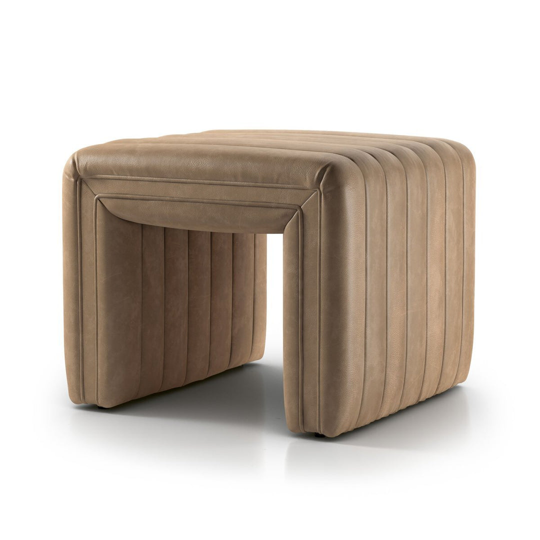 Augustine Ottoman in Palermo Drift three-quarter studio view - Whats New Furniture Portland OR