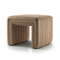 Augustine Ottoman in Palermo Drift three-quarter studio view - Whats New Furniture Portland OR