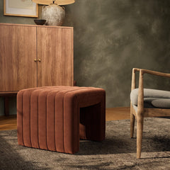 Augustine Ottoman in Surrey Auburn back studio view - Whats New Furniture Portland OR