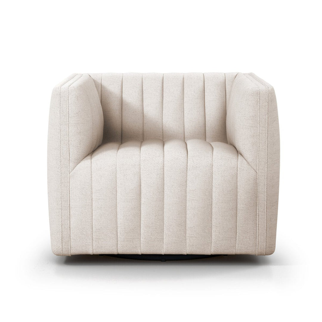 Augustine Swivel Chair in Dover Crescent front studio view - Whats New Furniture Portland OR