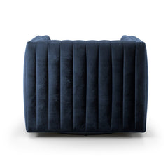 Augustine Swivel Chair in Sapphire Navy second detail view - Whats New Furniture Portland OR