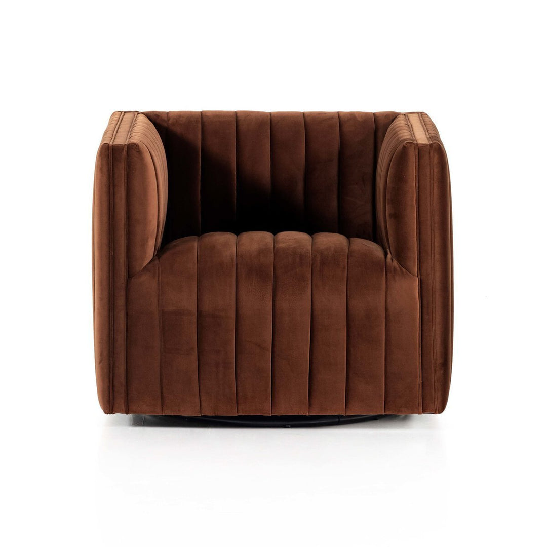 Augustine Swivel Chair in Surrey Auburn front studio view - Whats New Furniture Portland OR