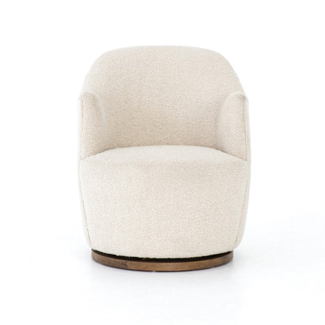 Aurora Swivel Chair in Knoll Natural front studio view - Whats New Furniture Portland OR