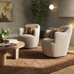 Aurora Swivel Chair in Knoll Natural back view - Whats New Furniture Portland OR