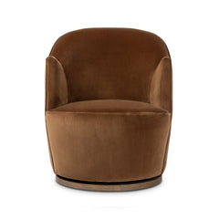 Aurora Swivel Chair in Surrey Ochre front studio view - Whats New Furniture Portland OR