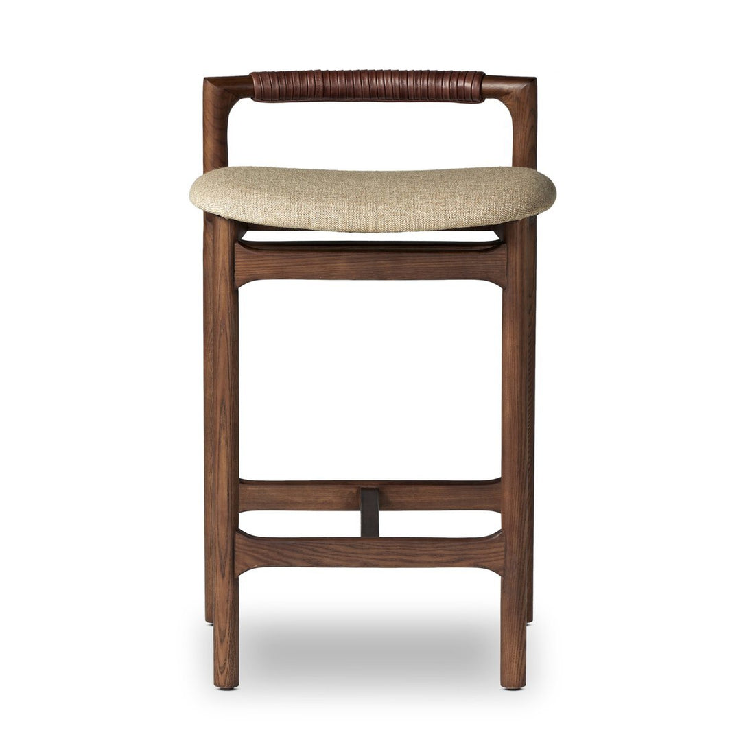 Baden Bar &amp; Counter Stool in Alcala Wheat / Sienna Brown / Sonoma Coco / Counter front studio view - Whats New Furniture Portland OR