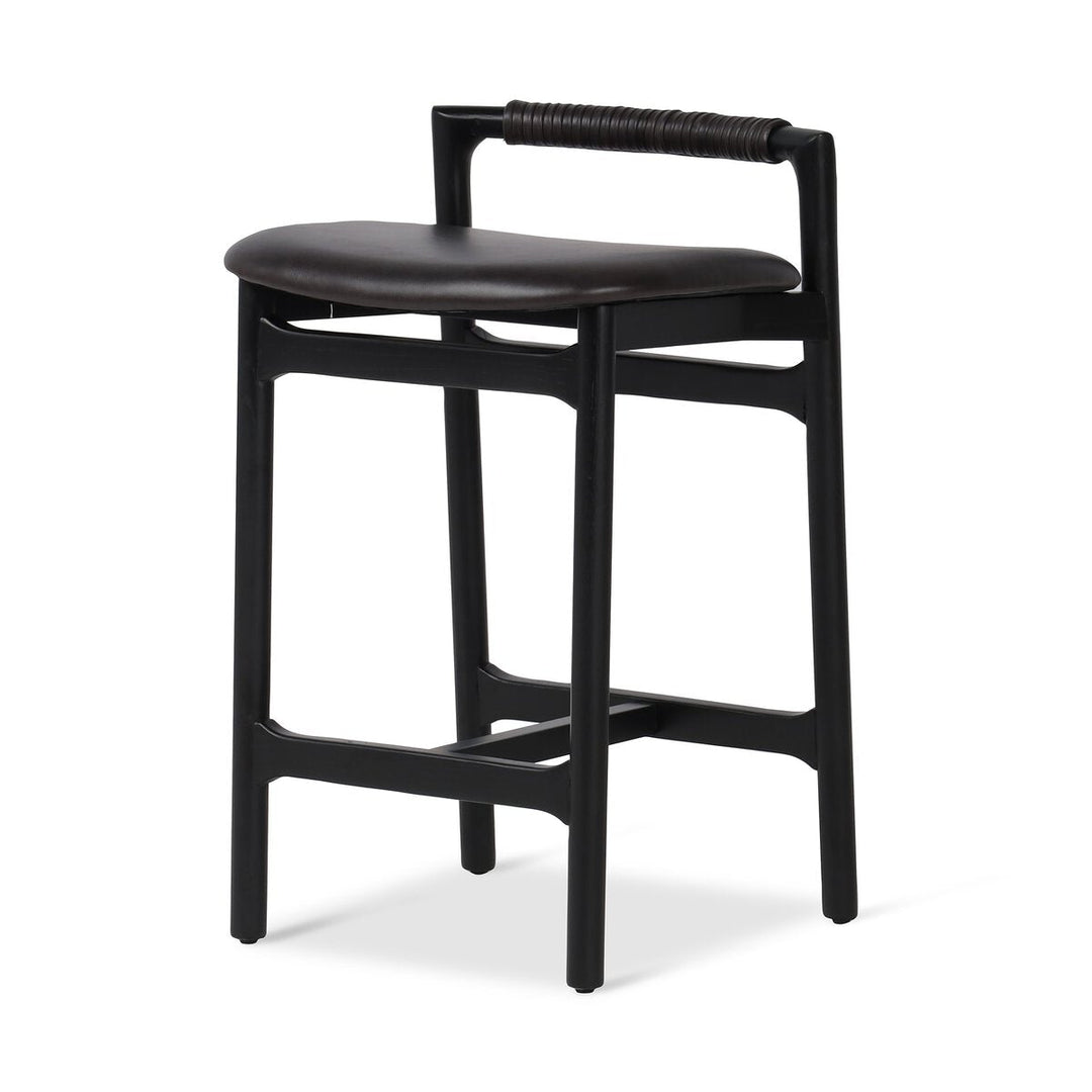 Baden Bar &amp; Counter Stool in Sonoma Black three-quarter studio view - Whats New Furniture Portland OR