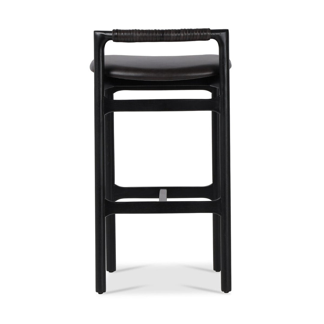 Baden Bar &amp; Counter Stool in Sonoma Black detail view - Whats New Furniture Portland OR
