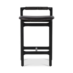 Baden Bar &amp; Counter Stool in Sonoma Black front studio view - Whats New Furniture Portland OR