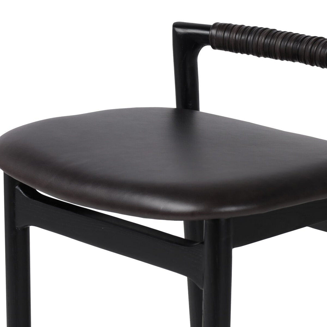 Baden Bar &amp; Counter Stool in Sonoma Black detail view - Whats New Furniture Portland OR