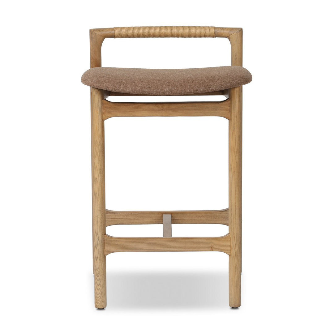 Baden Bar &amp; Counter Stool in Toasted Ash / Natural Paper Cord / Antwerp Cafe / Counter front studio view - Whats New Furniture Portland OR
