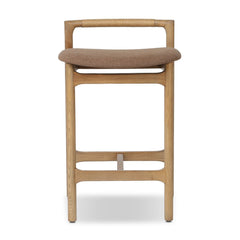 Baden Bar &amp; Counter Stool in Toasted Ash / Natural Paper Cord / Antwerp Cafe / Counter front studio view - Whats New Furniture Portland OR
