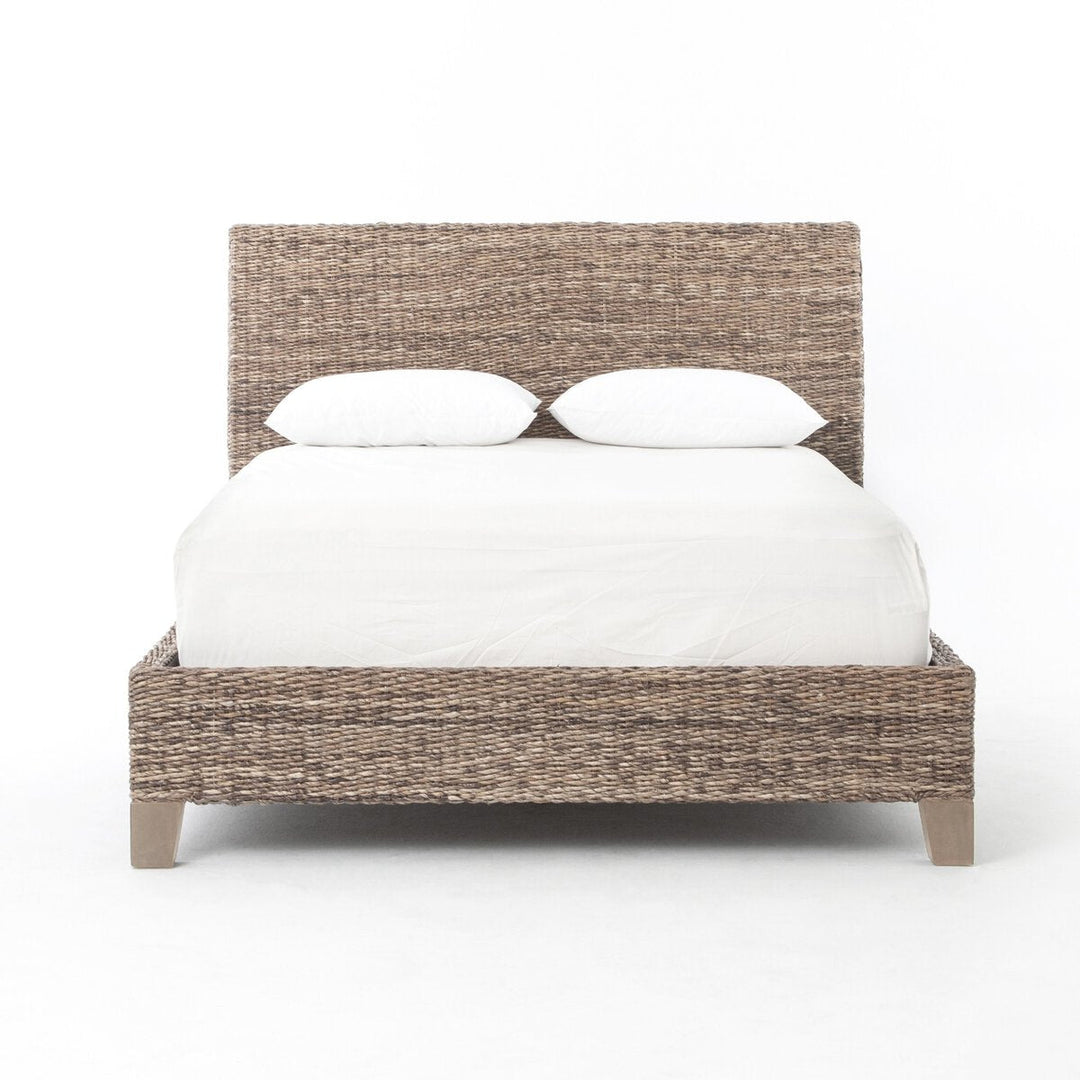 Banana Leaf Bed Grey Wash Mango (Queen) - Bed by Four Hands - What's New Furniture Portland