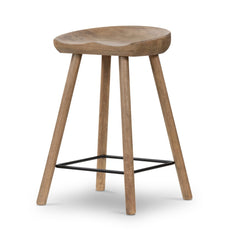 Barrett Bar &amp; Counter Stool in Natural Matte three-quarter view - Whats New Furniture Portland OR