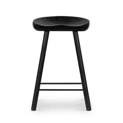 Barrett Bar &amp; Counter Stool in Matte Black Parawood front studio view - Whats New Furniture Portland OR