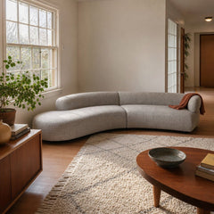 Belen 2-Piece Sectional in Thames Coal styled in Portland 1960s Garden Home ranch living room - Whats New Furniture