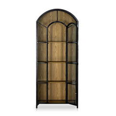 Belmont Cabinet in Black detail view of interior shelving - Whats New Furniture Portland OR