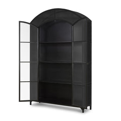 Belmont Wide Metal Cabinet in Black detail view - Whats New Furniture Portland OR