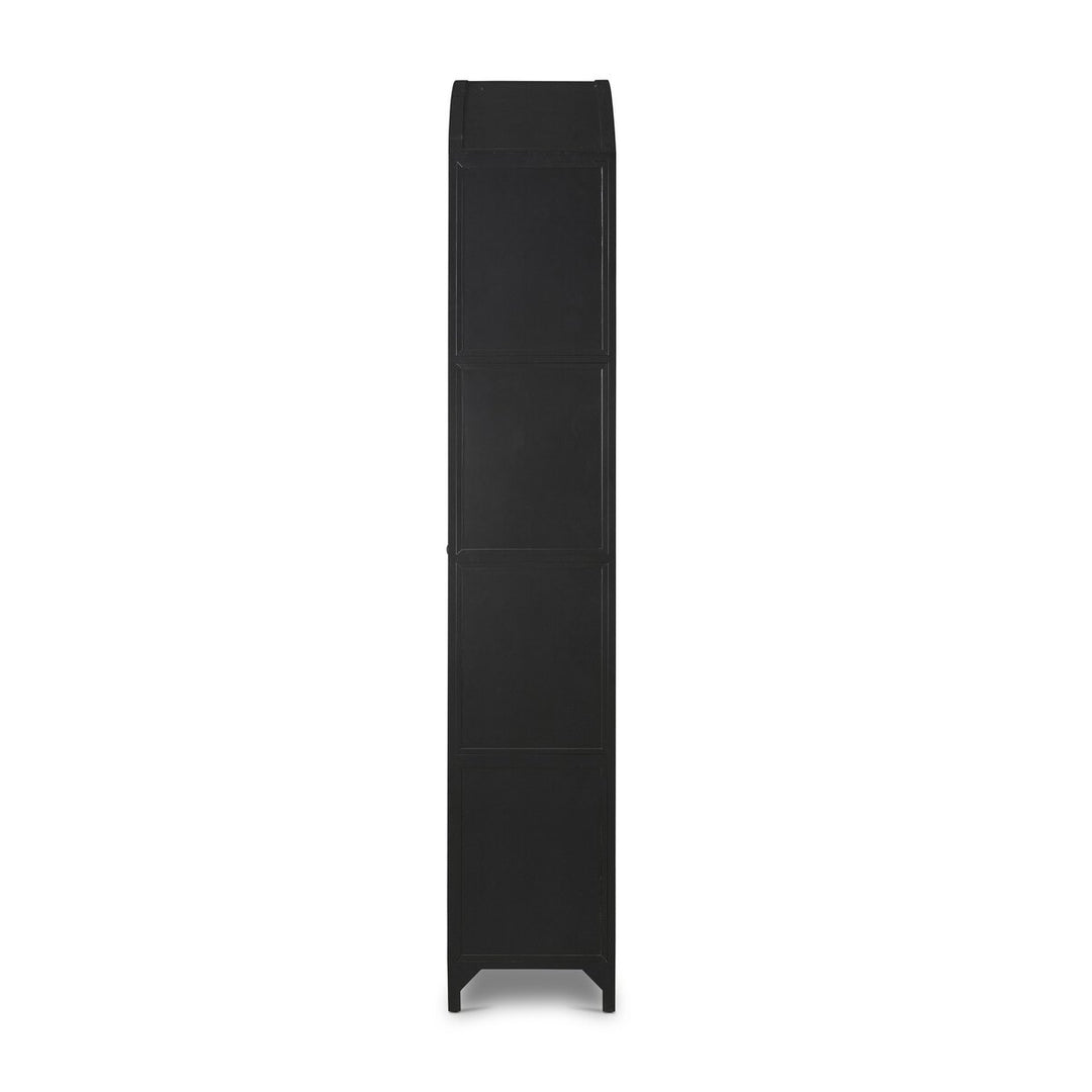 Belmont Wide Metal Cabinet in Black side view - Whats New Furniture Portland OR