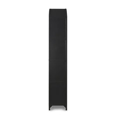 Belmont Wide Metal Cabinet in Black side view - Whats New Furniture Portland OR