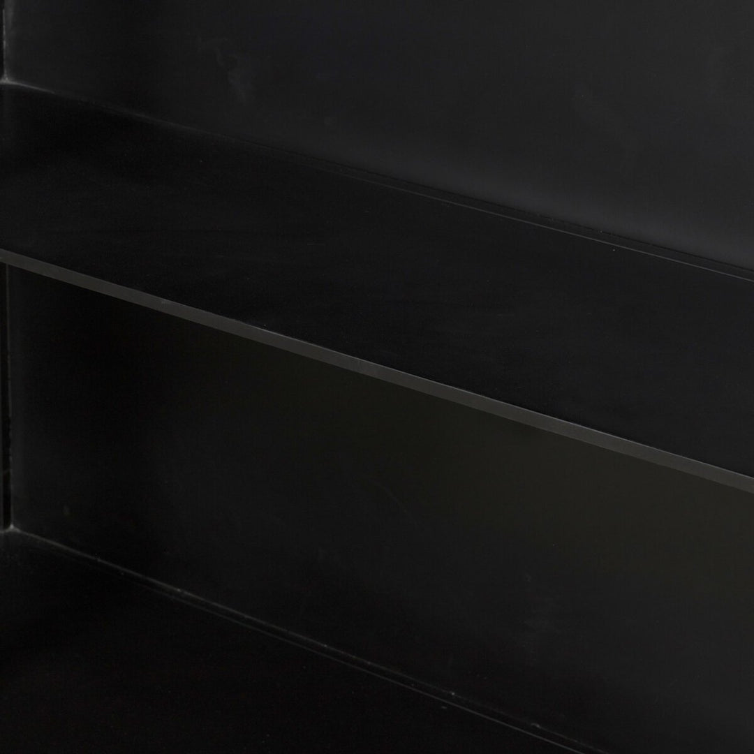 Belmont Wide Metal Cabinet in Black detail view - Whats New Furniture Portland OR
