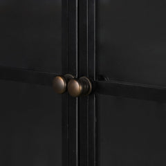 Belmont Wide Metal Cabinet in Black detail view - Whats New Furniture Portland OR