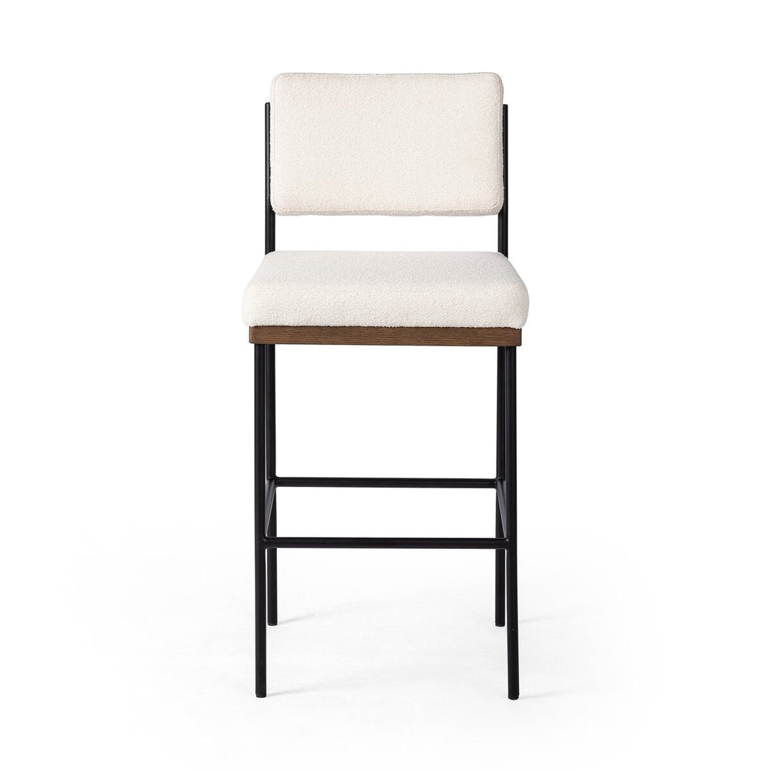 Benton Bar &amp; Counter Stool in Fayette Cloud front studio view - Whats New Furniture Portland OR