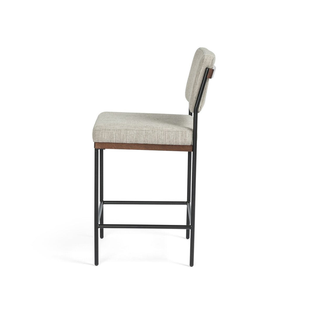 Benton Bar &amp; Counter Stool in Savile Flannel side studio view - Whats New Furniture Portland OR
