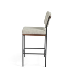 Benton Bar &amp; Counter Stool in Savile Flannel side studio view - Whats New Furniture Portland OR