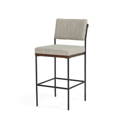 Benton Bar &amp; Counter Stool in Savile Flannel three-quarter studio view - Whats New Furniture Portland OR