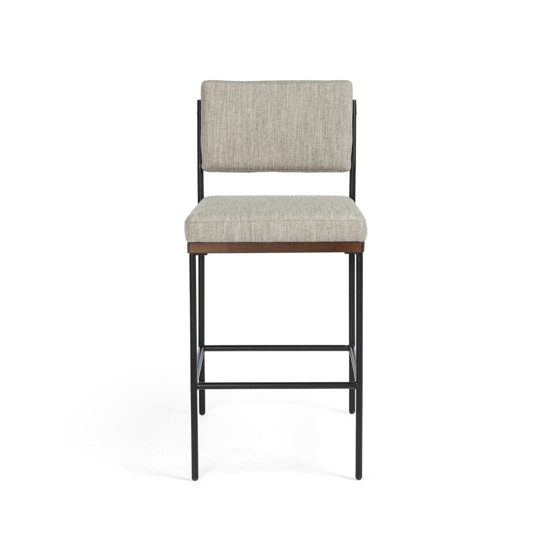 Benton Bar & Counter Stool in Savile Flannel front studio view - Whats New Furniture Portland OR