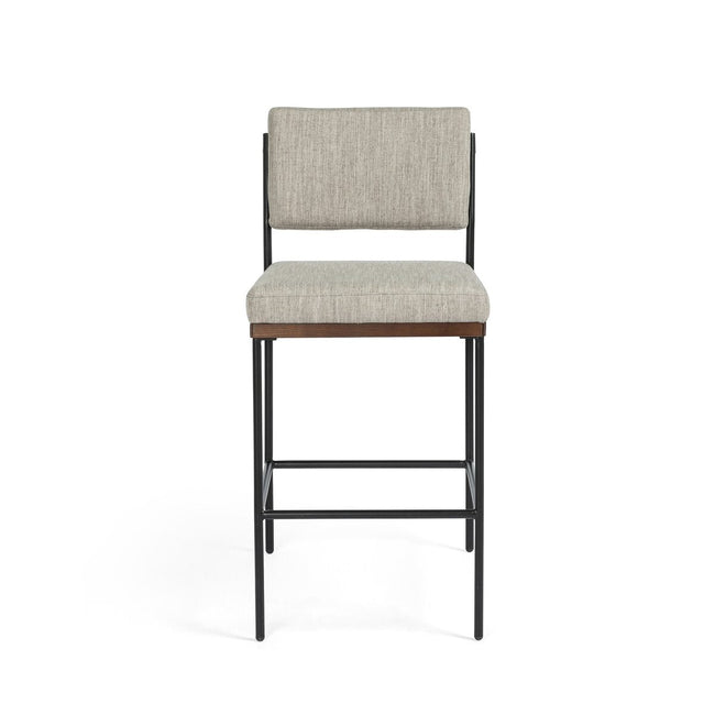 Benton Bar & Counter Stool in Savile Flannel front studio view - Whats New Furniture Portland OR