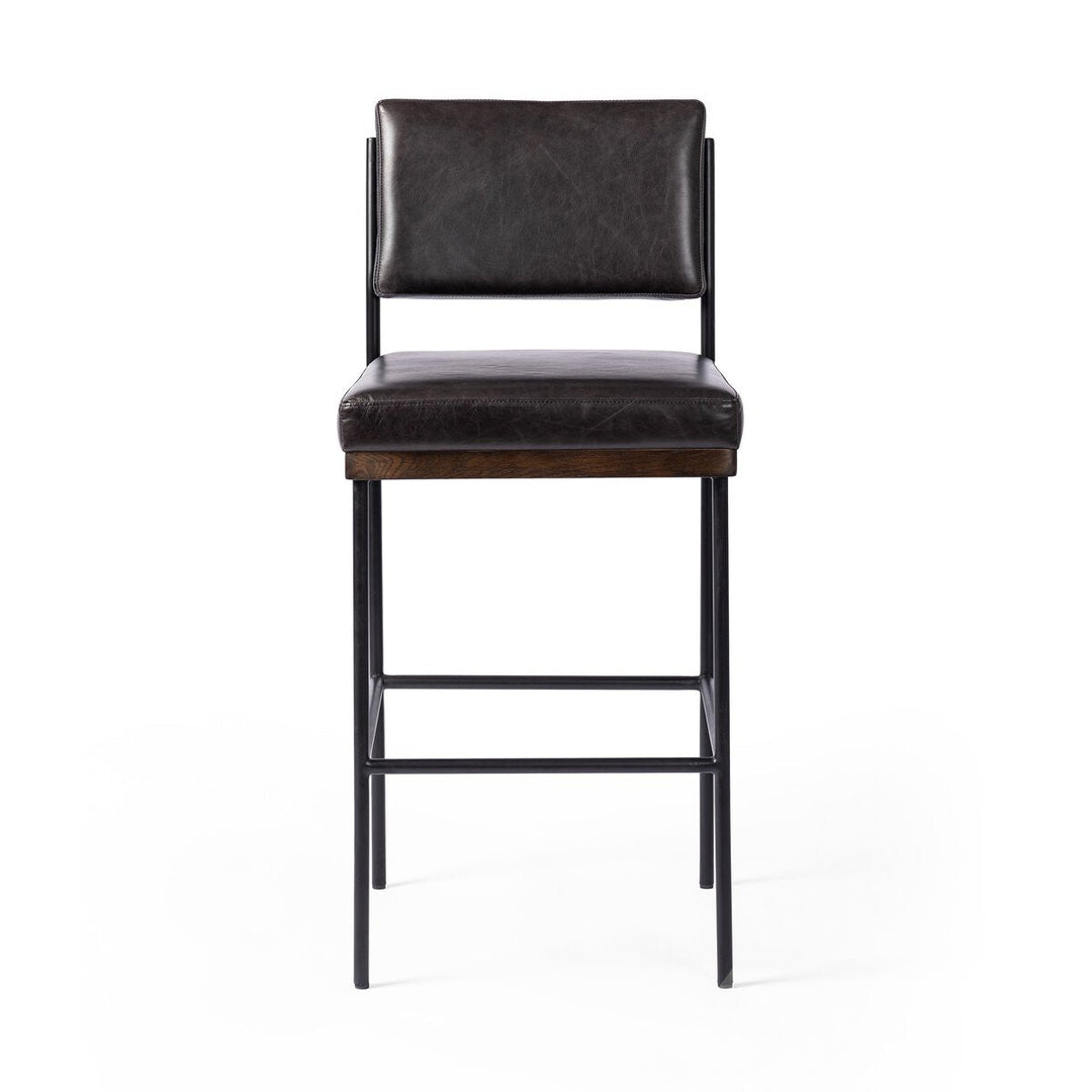 Benton Bar &amp; Counter Stool in Sonoma Black / Burnt Oak / Midnight Iron / Counter front studio view - Whats New Furniture Portland OR