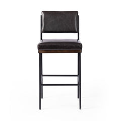 Benton Bar &amp; Counter Stool in Sonoma Black / Burnt Oak / Midnight Iron / Counter front studio view - Whats New Furniture Portland OR