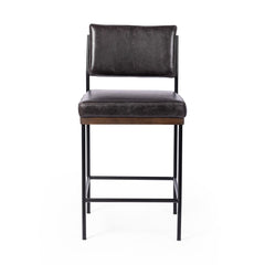 Benton Bar &amp; Counter Stool in Sonoma Black front studio view - Whats New Furniture Portland OR