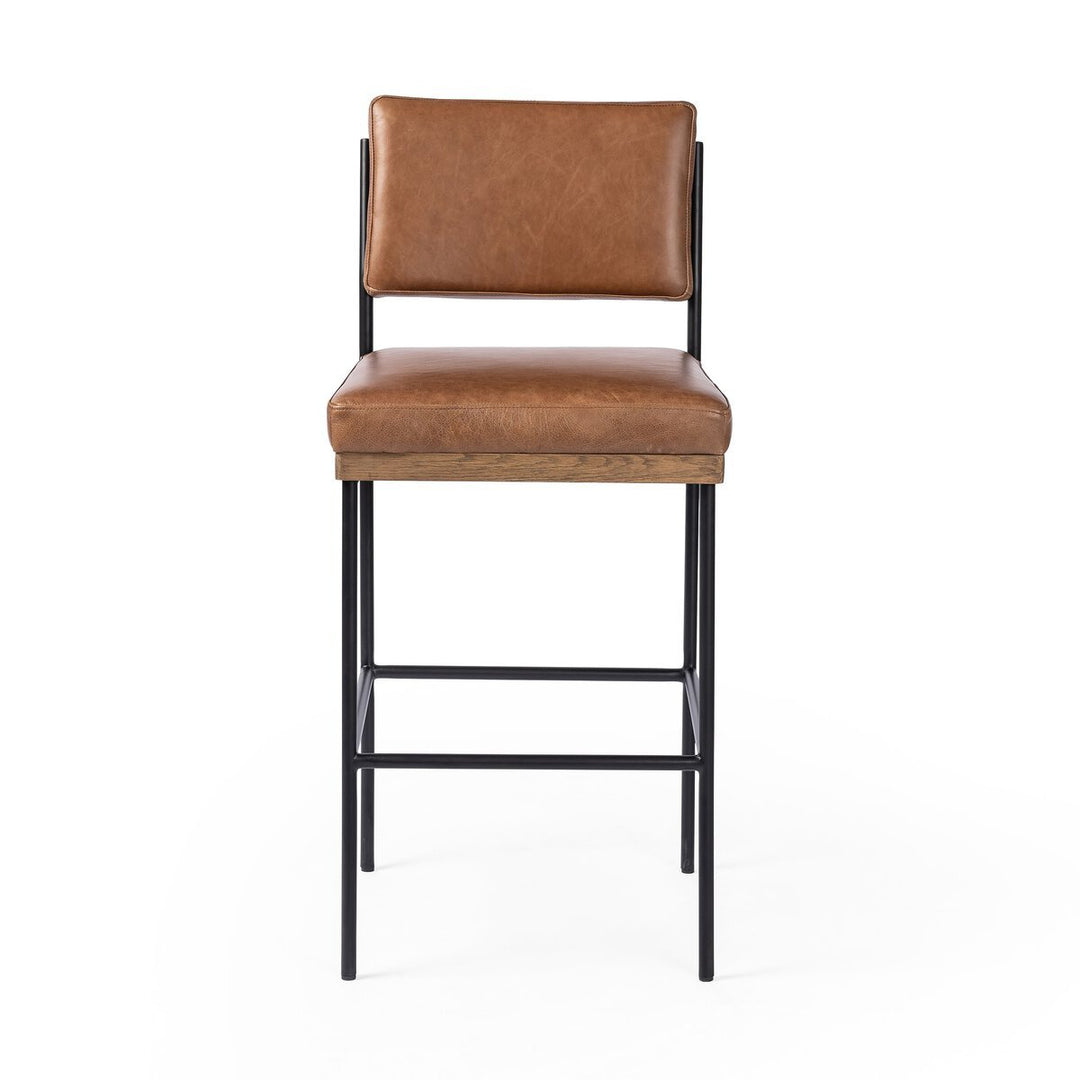 Benton Bar &amp; Counter Stool in Sonoma Chestnut front studio view - Whats New Furniture Portland OR