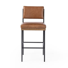 Benton Bar &amp; Counter Stool in Sonoma Chestnut front studio view - Whats New Furniture Portland OR