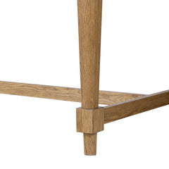 Blinn Extension Dining Table in Worn Oak Veneer detail view - Whats New Furniture Portland OR