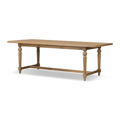 Blinn Extension Dining Table in Worn Oak Veneer three-quarter view - Whats New Furniture Portland OR