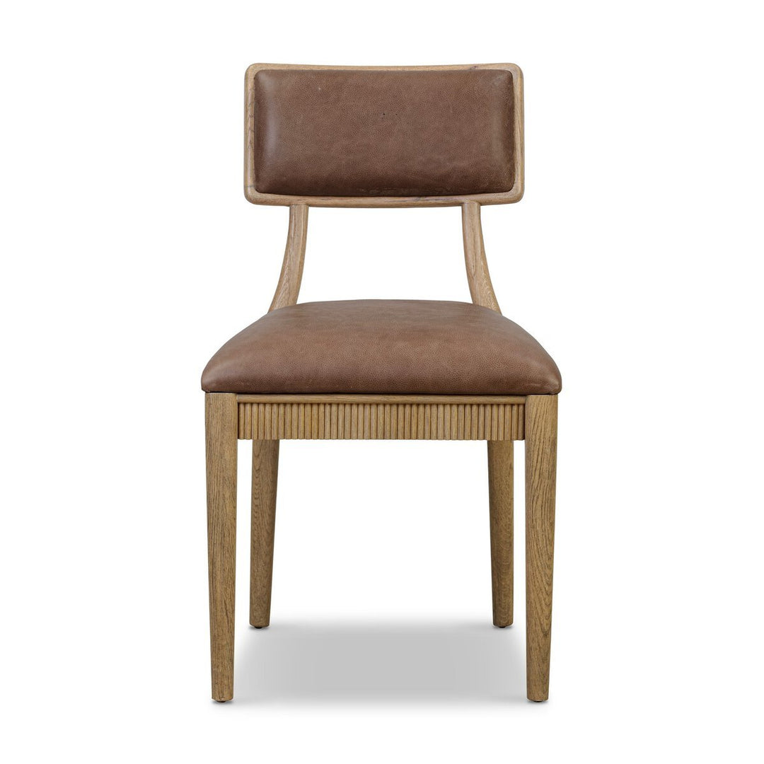 Burkhart Dining Chair Palermo Cigar Leather - Dining Chair by Four Hands - What's New Furniture Portland