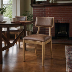 Burkhart Dining Chair in Palermo Cigar Leather styled in Portland Ladd&