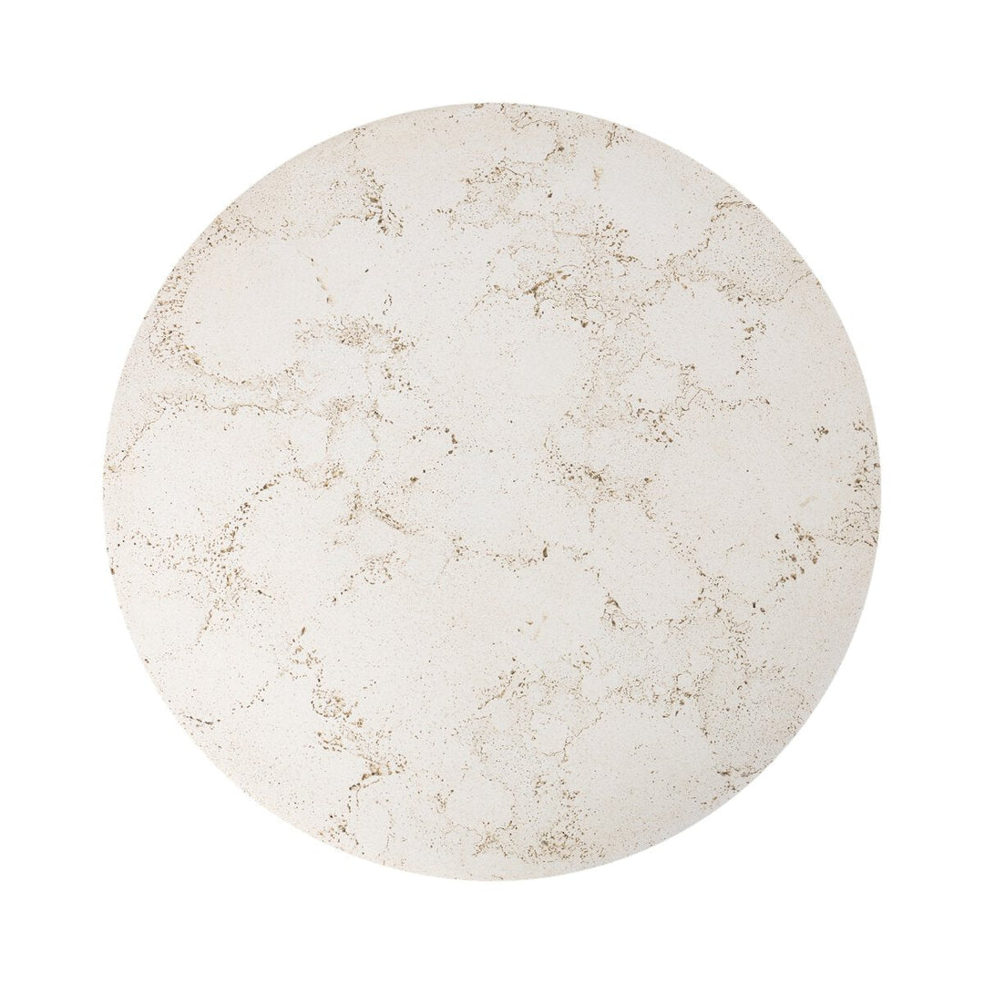 Callisto Outdoor End Table in Aged White Concrete detail view - Whats New Furniture Portland OR