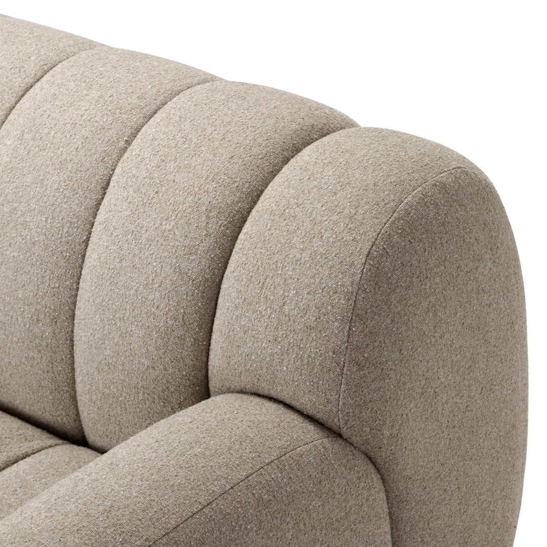 Carina Sofa in Weslie Flax rounded channeled arm detail - Whats New Furniture Portland OR